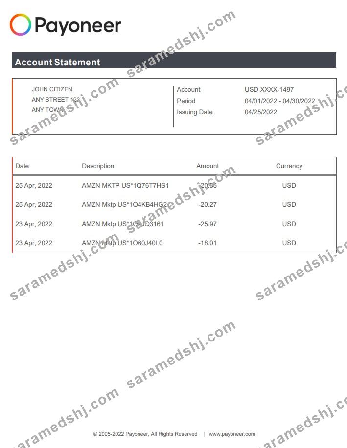 USA Payoneer doc